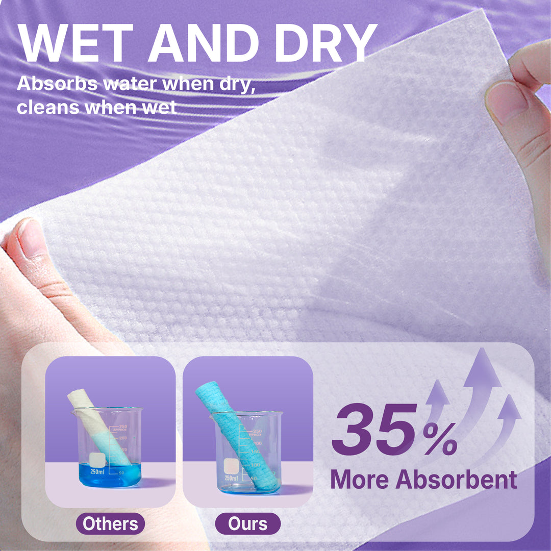Disposable Pearl Texture Face Towels, 10" x 12", Ultra Thick Face Towelettes for All Skin Types