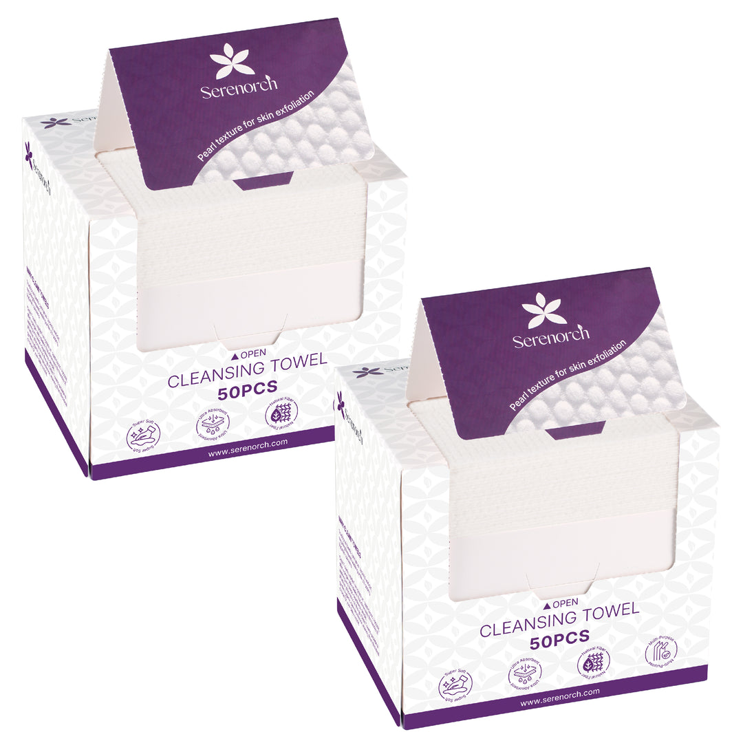 Disposable Pearl Texture Face Towels, 10" x 12", Ultra Thick Face Towelettes for All Skin Types