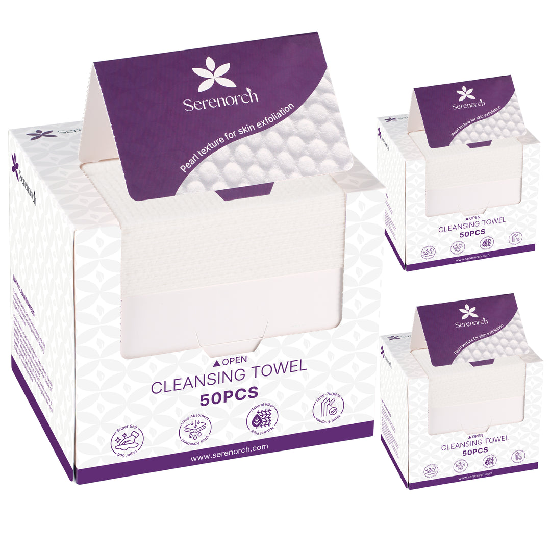 Disposable Pearl Texture Face Towels, 10" x 12", Ultra Thick Face Towelettes for All Skin Types