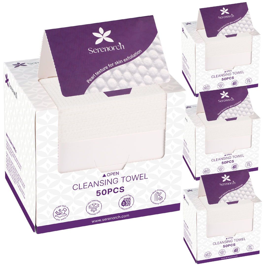 Disposable Pearl Texture Face Towels, 10" x 12", Ultra Thick Face Towelettes for All Skin Types