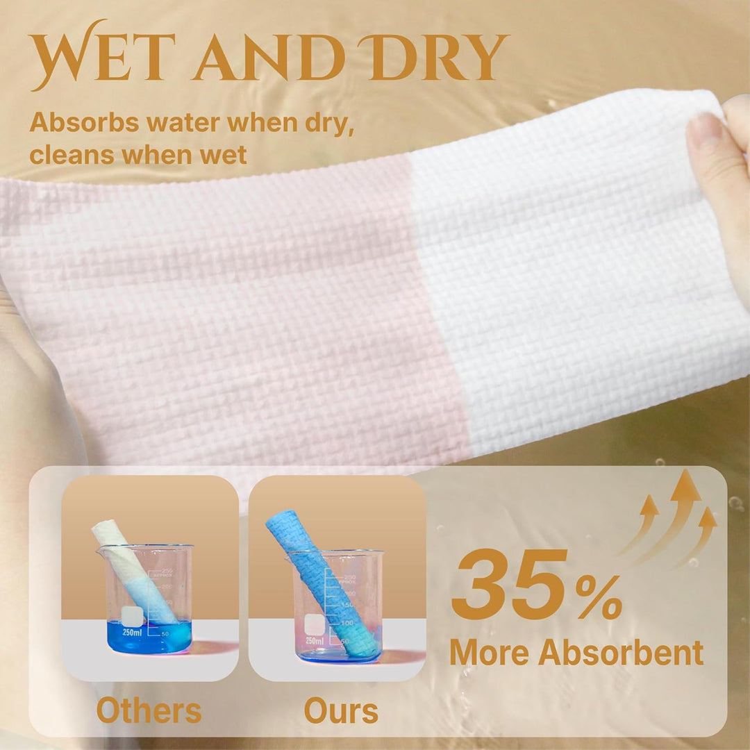 Disposable Face Towels for Christmas, 10" x 12" Christmas Gifts for Sensitive Skin, Extra Soft Makeup Remover Dry Wipes, 50 Count