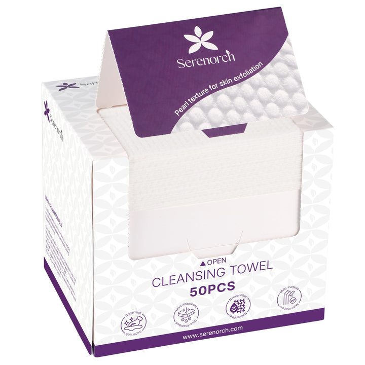 Disposable Face Towels for Christmas, 10" x 12" Christmas Gifts for Sensitive Skin, Extra Soft Makeup Remover Dry Wipes, 50 Count