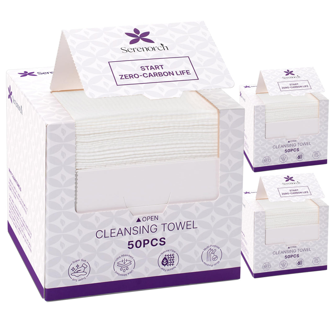 Disposable Face Towels, Mother's Day Gifts 10" x 12", Gifts for Mom from Daughter Son, Ultra Thick Face Towelettes, Extra Soft Makeup Remover, 50 Count (50Count (Mother's Day Special))
