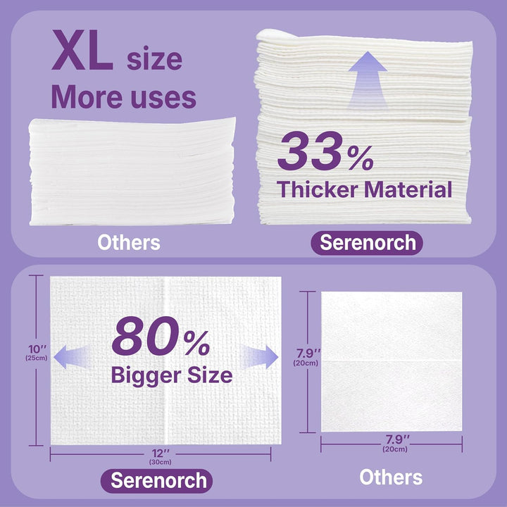 Disposable Face Towels EF Texture 50PC + Compressed Towel 30PC, Total 80PC, 10" x 12", Ultra Thick Face Towelettes for Sensitive Skin, Extra Soft Makeup Remover Dry Wipes