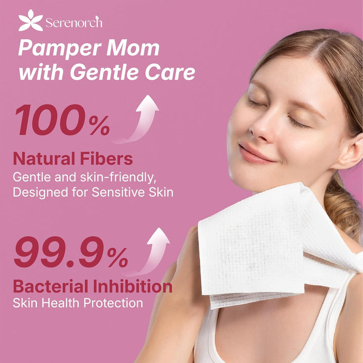 Disposable Face Towels, EF Texture 50PC + Mother's Day Gift 50PC,Total 100PC, 10" x 12", Gifts for Mom from Daughter Son, Ultra Thick Face Towelettes, Extra Soft Makeup Remover