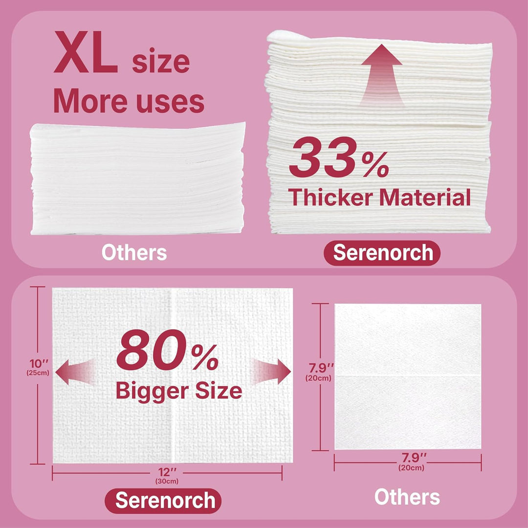 Disposable Face Towels, EF Texture 50PC + Mother's Day Gift 50PC,Total 100PC, 10" x 12", Gifts for Mom from Daughter Son, Ultra Thick Face Towelettes, Extra Soft Makeup Remover