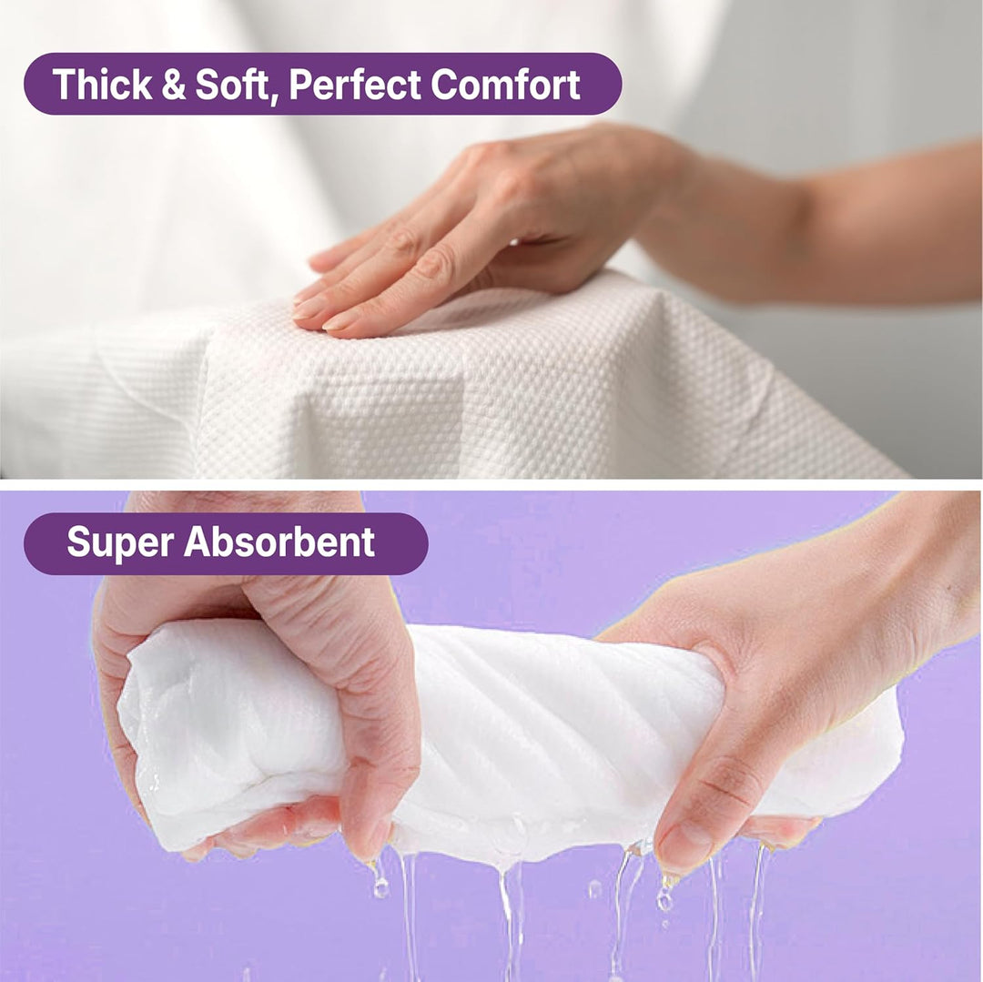 5 Pack Disposable Bath Towel Tablets, 55" × 27.5" Extra Large Disposable Bath Towels for Travel, Camping, Beach, Individually Vacuum-Packed